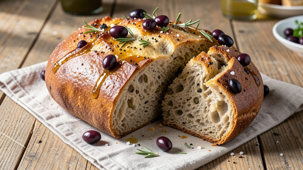 Artisan Olive Bread Recipe: Crusty Crunch With Briny Herb Swirls Inside