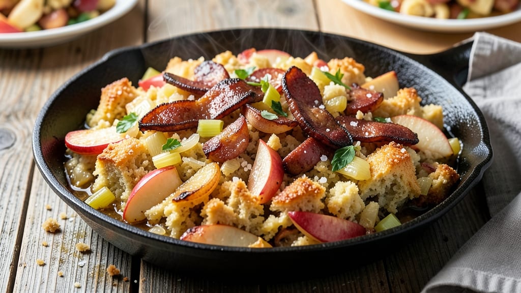 Apple and Sausage Cornbread Stuffing Recipe: Smoky Apple-Sausage Crunch in One Pan