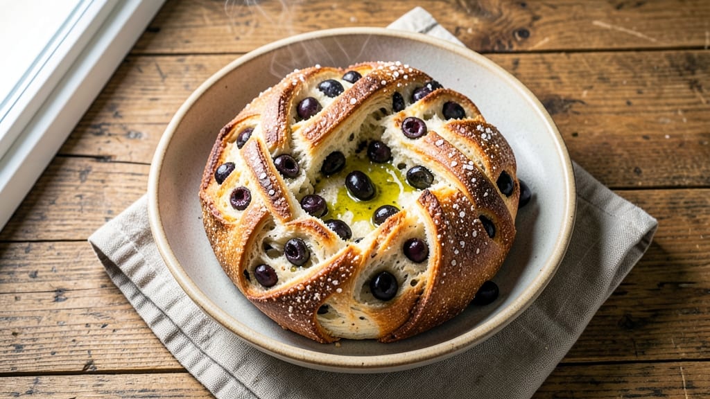 Acme Olive Bread Recipe: Herbed Crust With Savory Garlic-Kissed Crumb