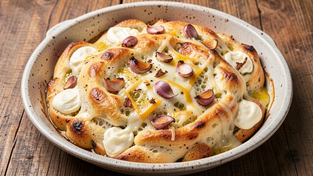 85-Degree Garlic Cheese Bread Recipe: Pull-Apart Softness With Crispy Golden Edges