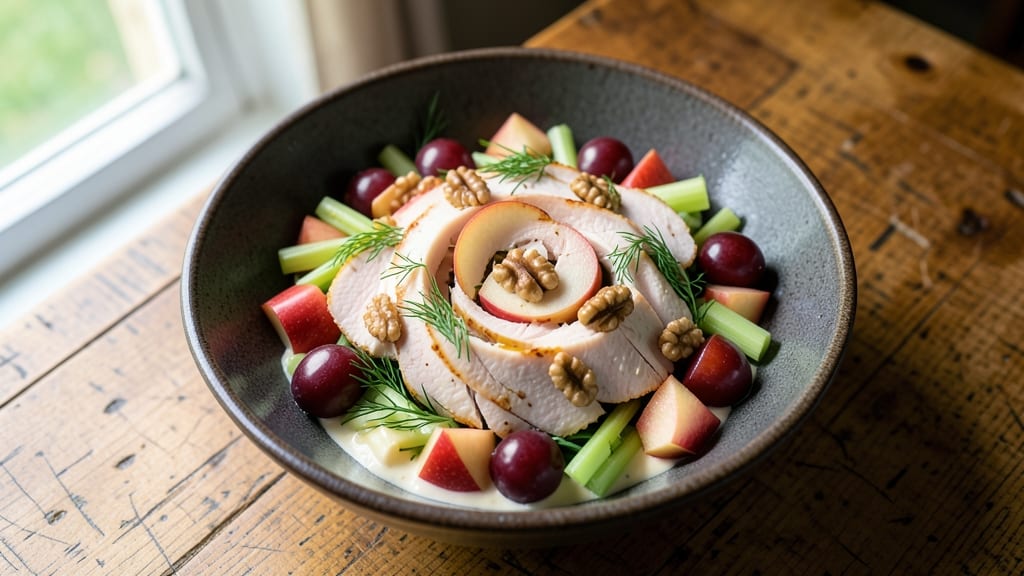 Atlanta Bread Company Chicken Waldorf Salad Recipe: Crunchy Apples, Celery, and Walnuts in Creamy Dressing