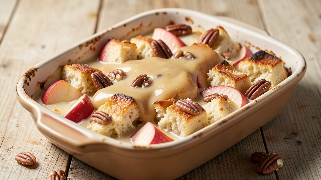 Apple Pecan Bread Pudding Recipe: Warm Spice-Infused Cinnamon Swirls
