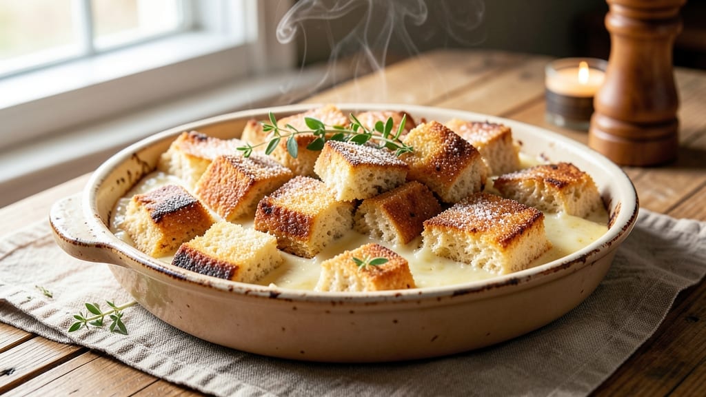 American Bread Pudding Recipe: Vanilla-Infused Custard With Caramelized Cornbread Crunch